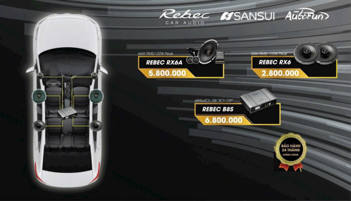 Combo âm thanh VJET 02 — Rebec RX6A + B8S