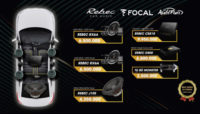 Combo âm thanh VJET 05 — Rebec RX6A + CS810 + J10S
