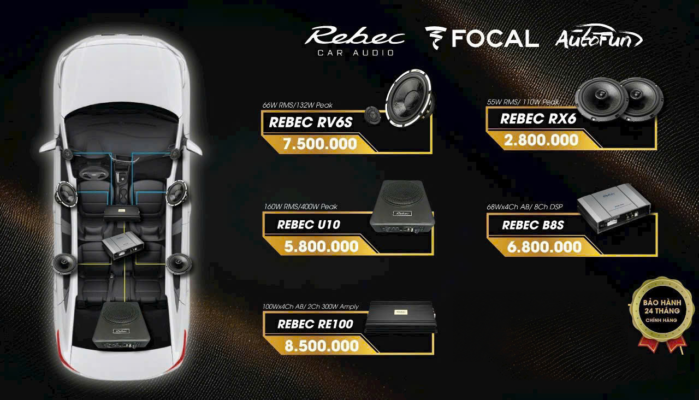 Combo âm thanh VJET 09 — Rebec RV6S + B8S + RE100
