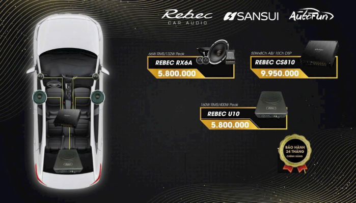 Combo âm thanh VJET 10 — Rebec RX6A + CS810 + U10