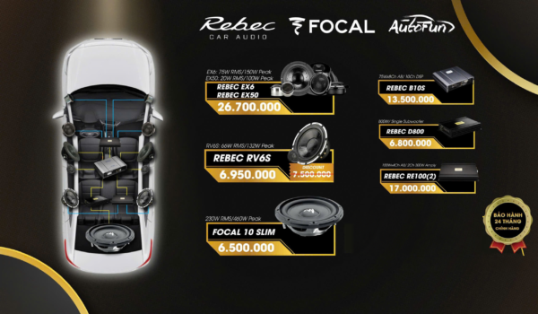Combo âm thanh VJET 14 — Rebec EX6/EX50 + Focal 10 SLIM