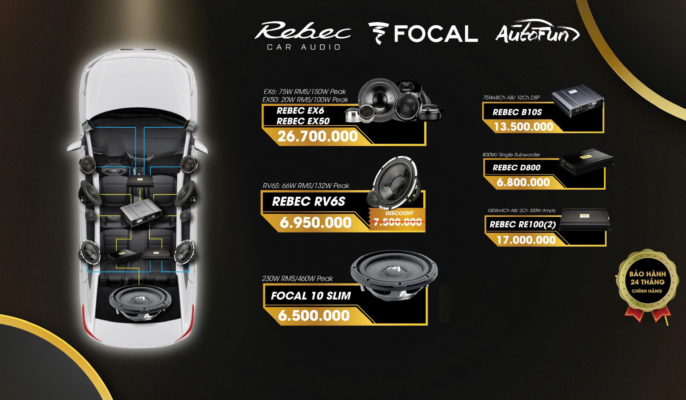 Combo âm thanh VJET 14 — Rebec EX6/EX50 + Focal 10 SLIM