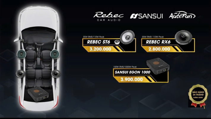 Combo âm thanh VJET 16 — Rebec ST6 + Sansui EGON 1000