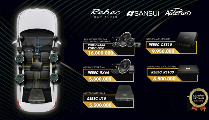 Combo âm thanh VJET 25 — Rebec RX6A/EX50 + CS810 + U10