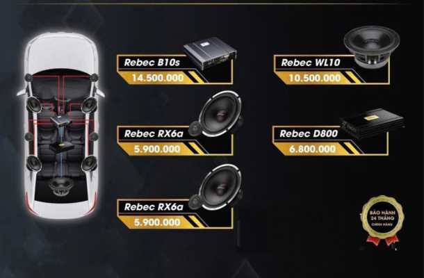 Combo âm thanh VJET 26 — Rebec RX6a + B10s + WL10