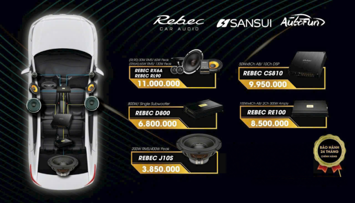 Combo âm thanh VJET 27 — Rebec RX6A/RL90 + CS810 + J10S