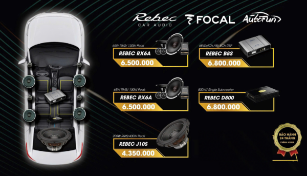 Combo âm thanh VJET 31 — Rebec RX6A + B8S + J10S